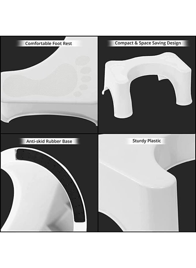 طلال كرسي مرحاض متدرج للكبار والصغار، كرسي حمام متين، كرسي مرحاض مانع للانزلاق لتحسين وضعية الجلوس، مسند قدم مريح لتخفيف الإمساك، كرسي مرحاض للأطفال الصغار لتدريبهم على استخدام المرحاض والمغسلة - Image 4